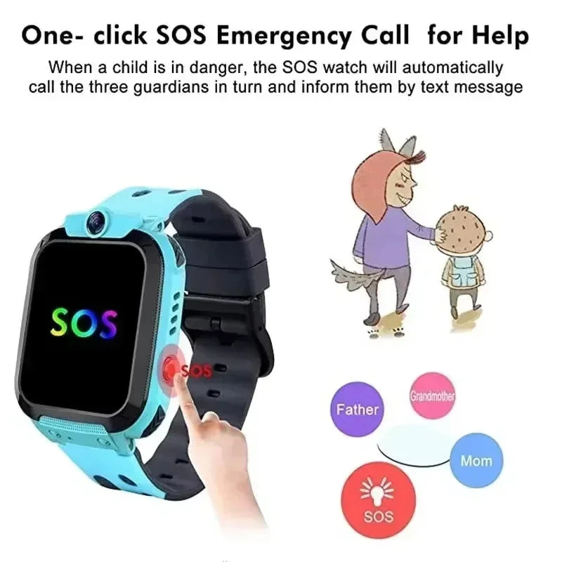 2027 New 5G Kids Smart Watch GPS Location Sim Card Call SOS Camera Waterproof Child Watch for Boys Girls Present Gift